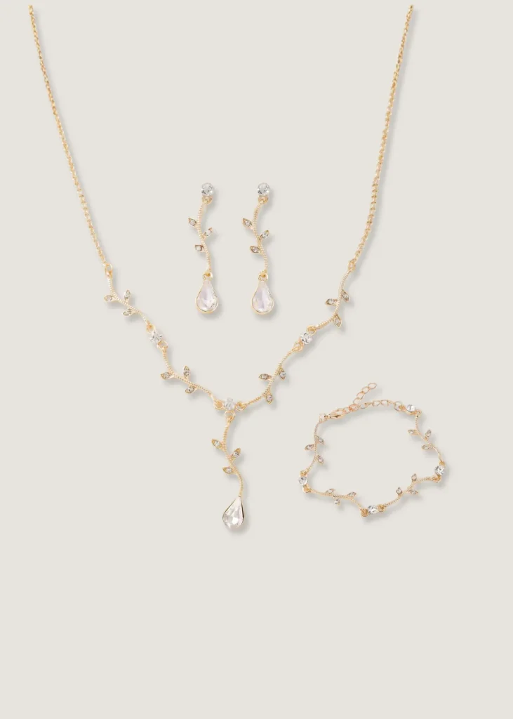 Жіночий Комплект Прикрас Гілочка (Кольє, Сережки, Браслет)